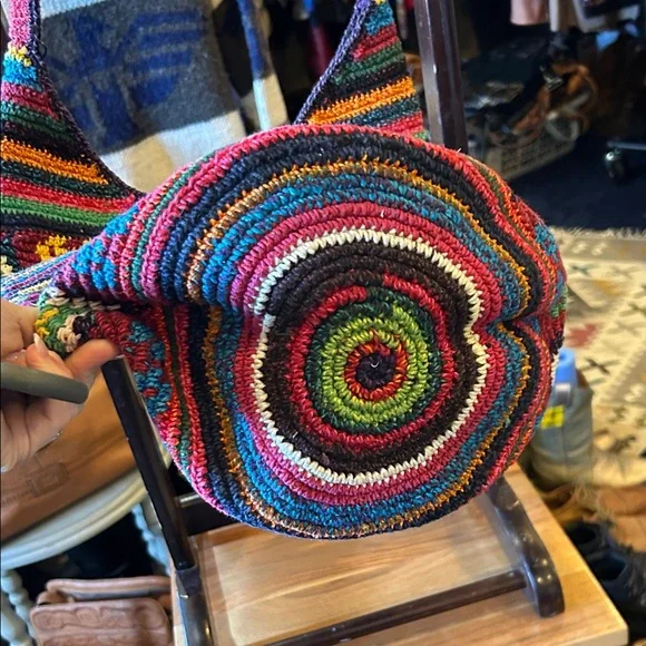 Colorful Knit Chevron Shoulder Bag - Picture 6 of 10